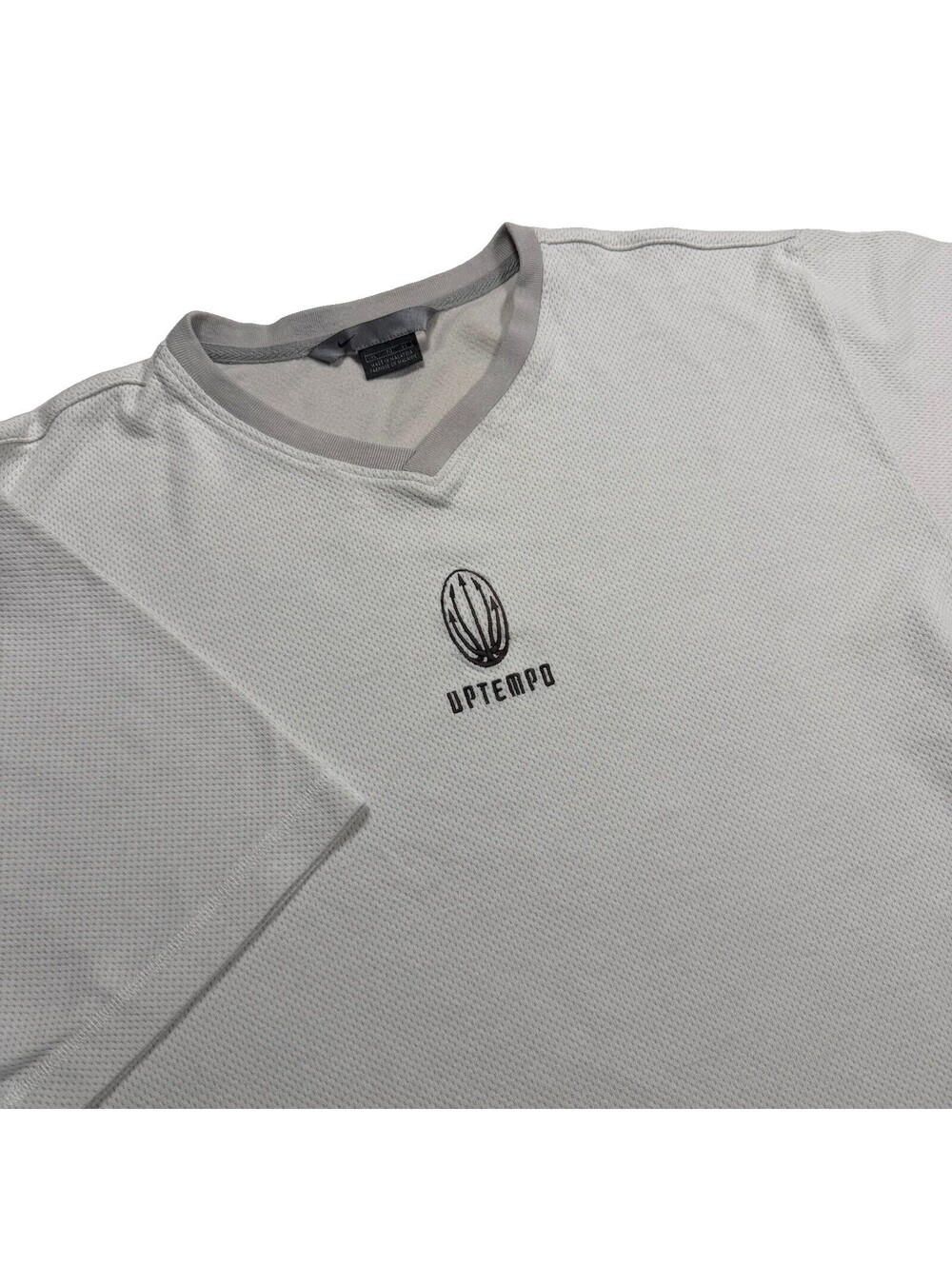 Vintage Y2K Nike Uptempo Basketball Center Logo Gray Waffle T-Shirt Men's XL